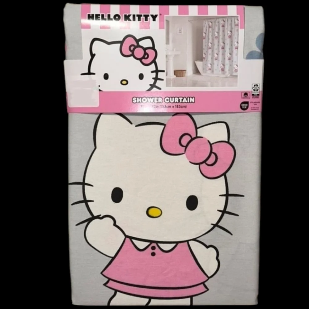 EUC Hello Kitty Gray Shower Curtain 72